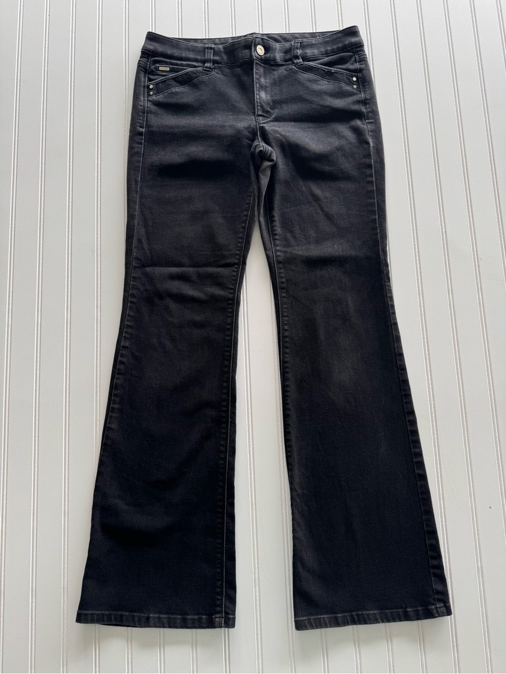 White House Black Market Black Low Rise Modern Flare Jeans